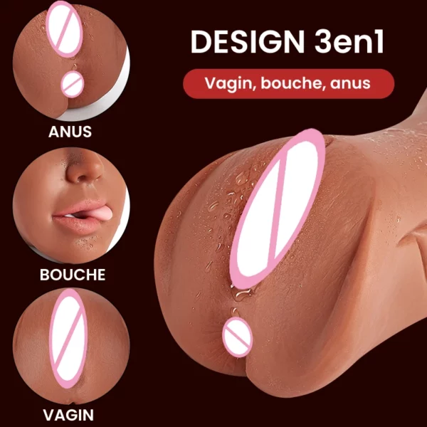 Vaginette double 3en1 (bouche, vagin, anal)